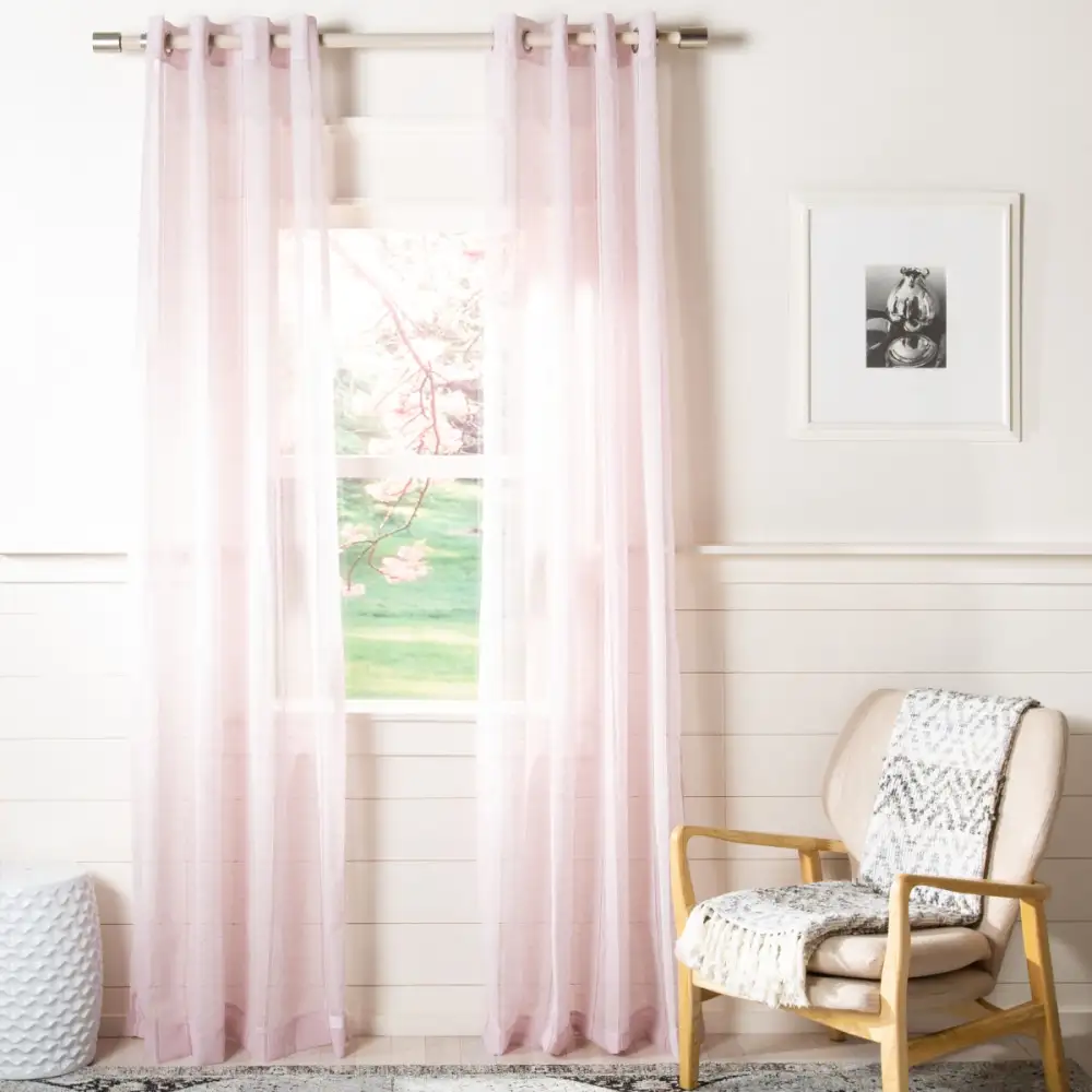 Refined Semi-Sheer Eyelet Modern Curtain Panel