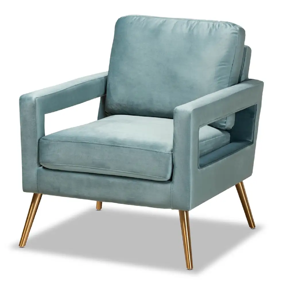Velvet Open-Armed Accent Chair
