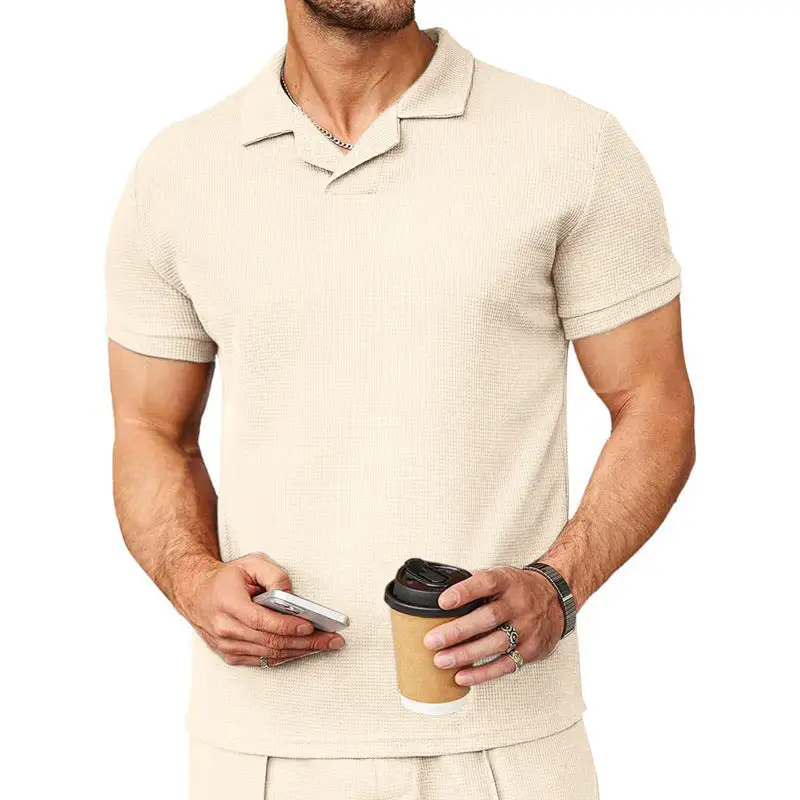 Short Sleeve Fitted Fine Knit Polo Shirt