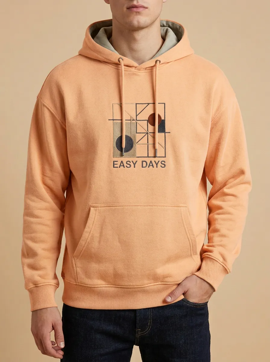 Men's  Geometric Abstract Print Hoodie