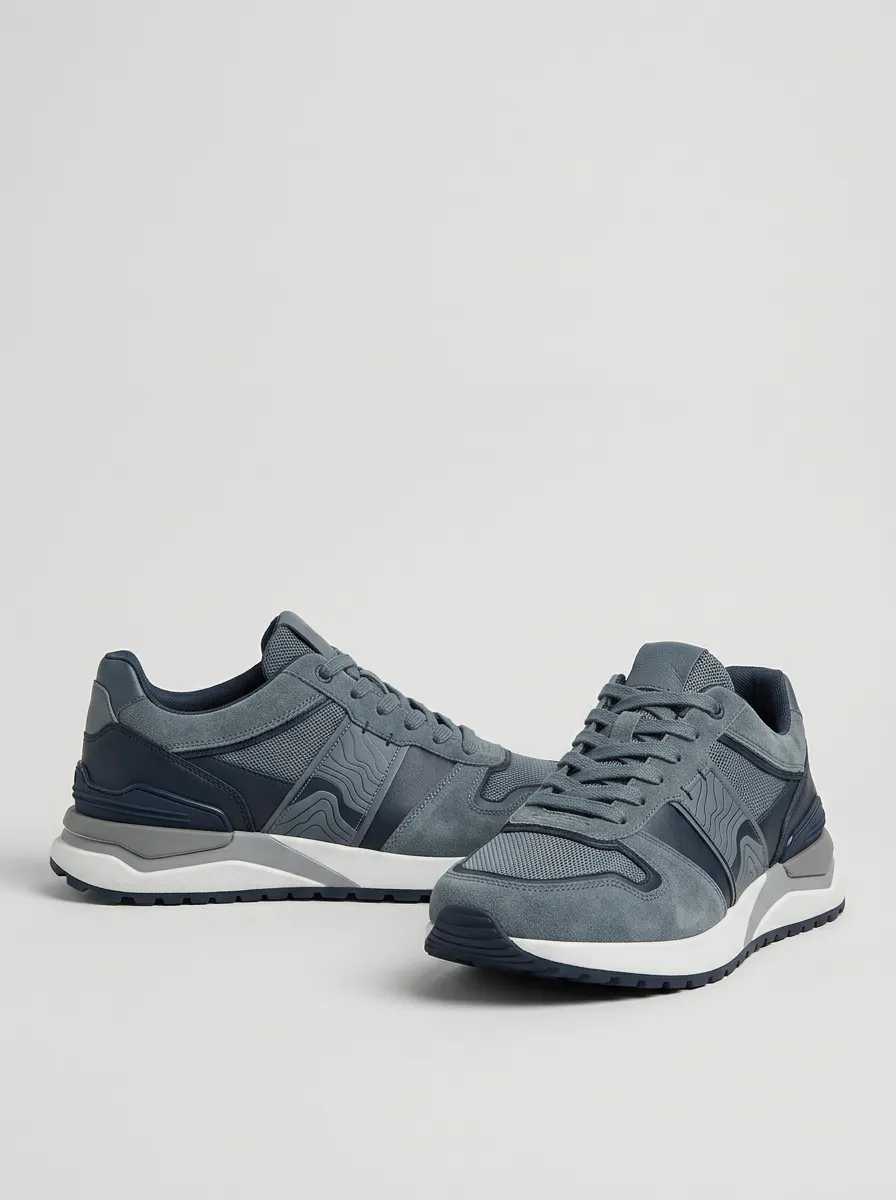 Men's Casual Sporty Wave Pattern Print Sneakers