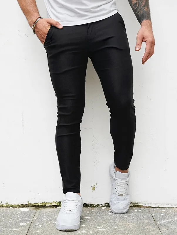 Black Slim Fit Stretch Pants