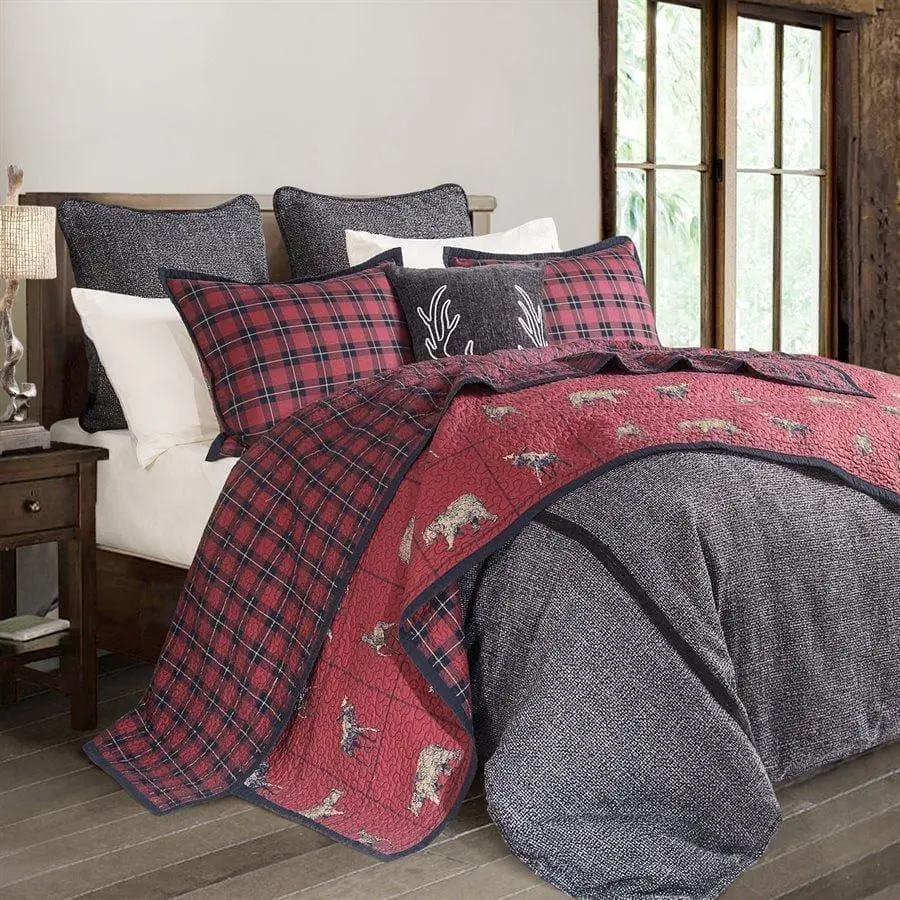 Chenille Plaid Comforter Set