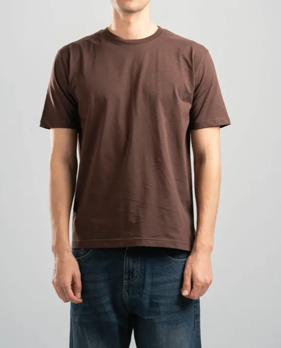 Dark Brown Soft Cotton Crewneck Tee