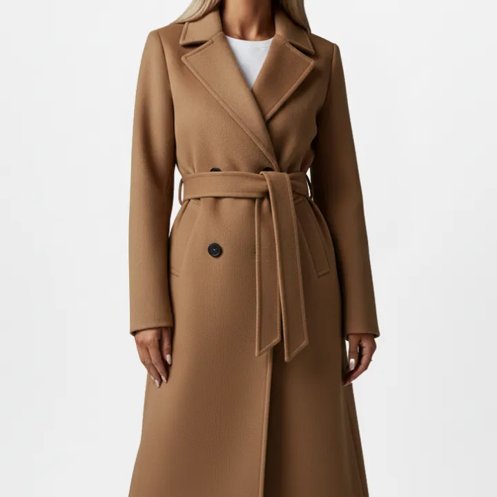 Belted Double-Breasted Trench Coat