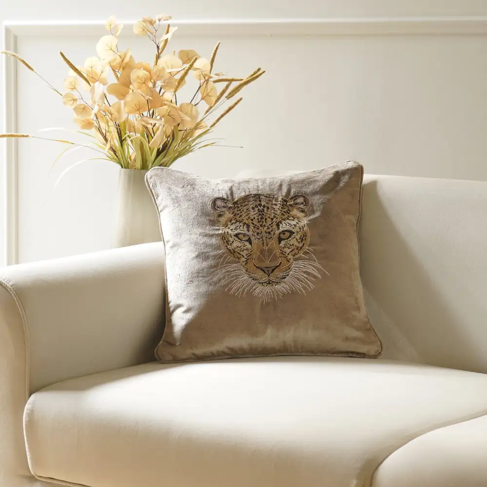 Taupe Leopard Accent Cushion Cover