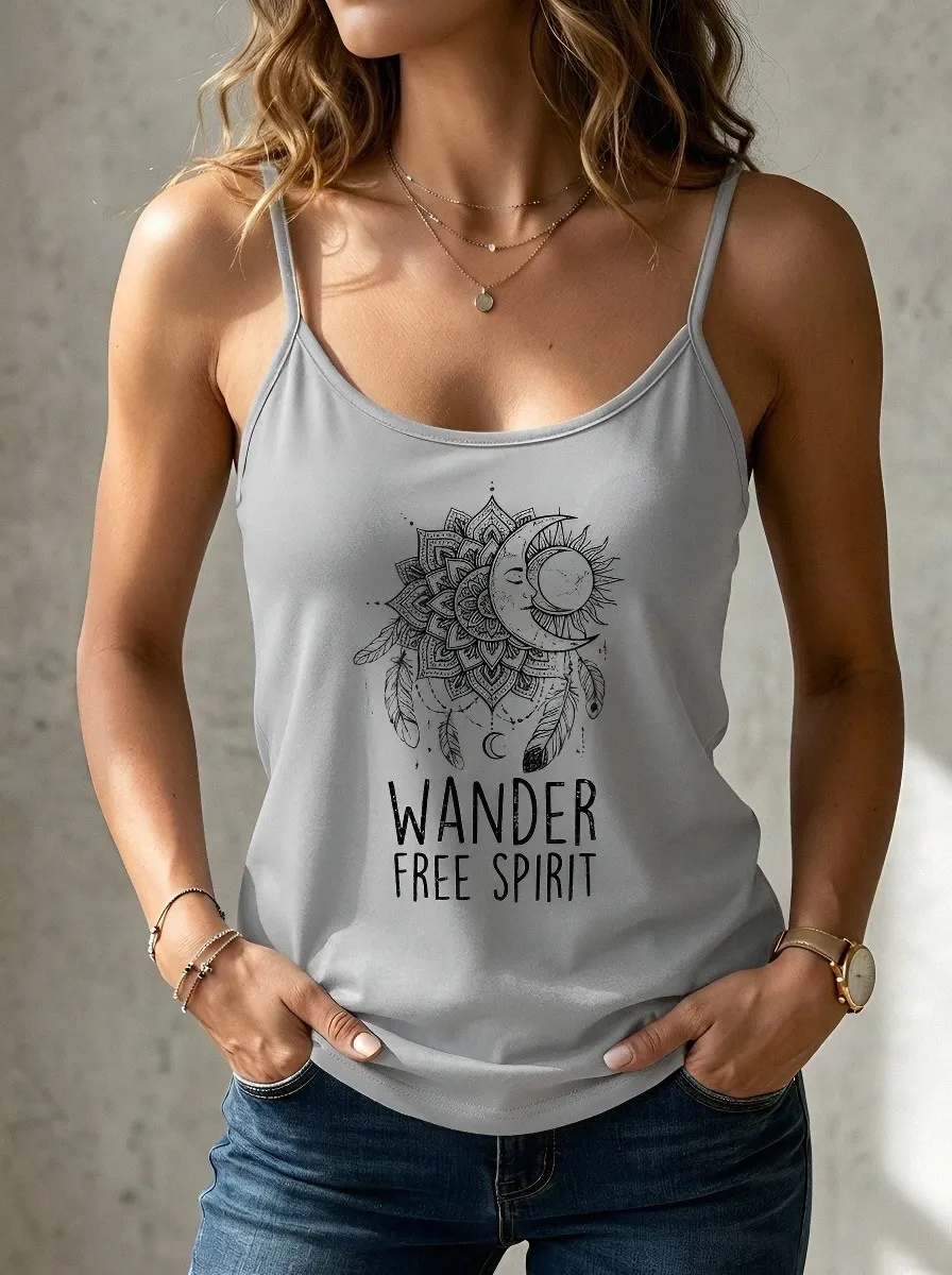 Women's Moon Mandala Printed Tank Top