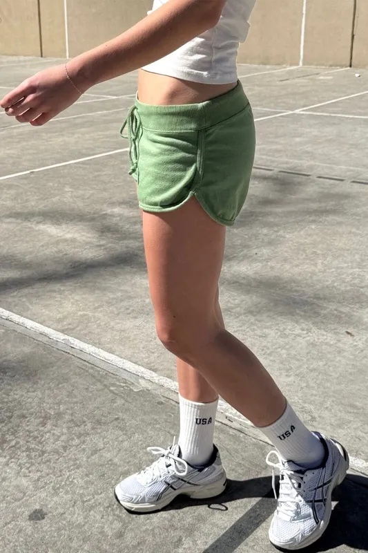 Light Olive Green Drawstring Shorts