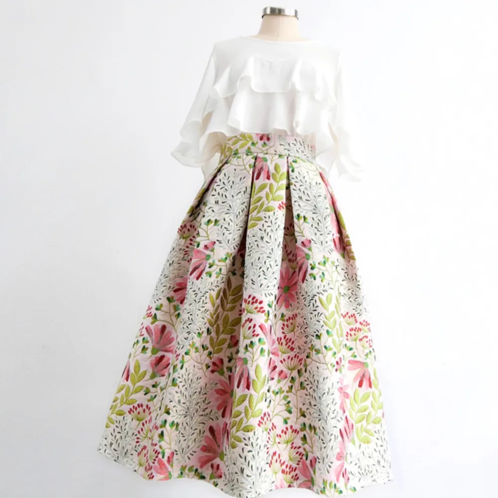 Textured Resort Everyday Casual Pleated Skirt