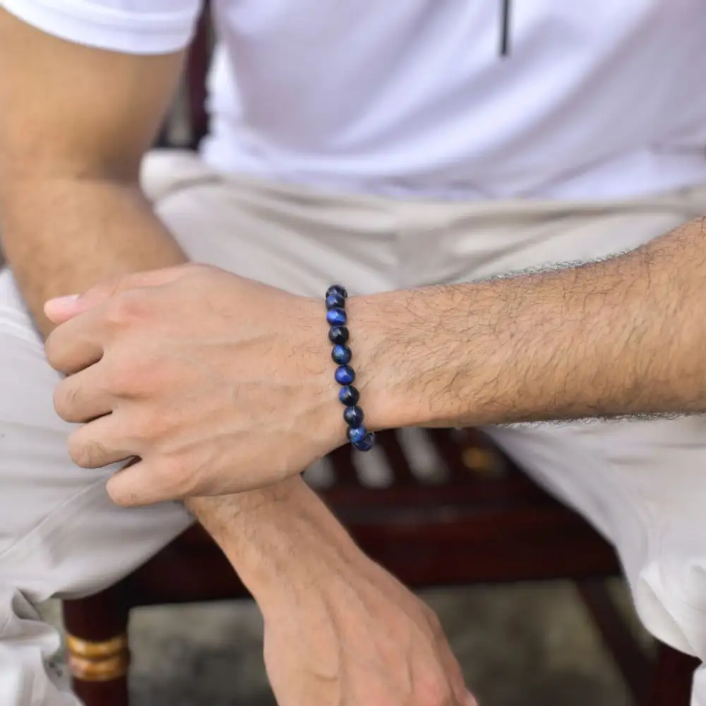 Polished Minimal Tiger Eye Bead Bracelet