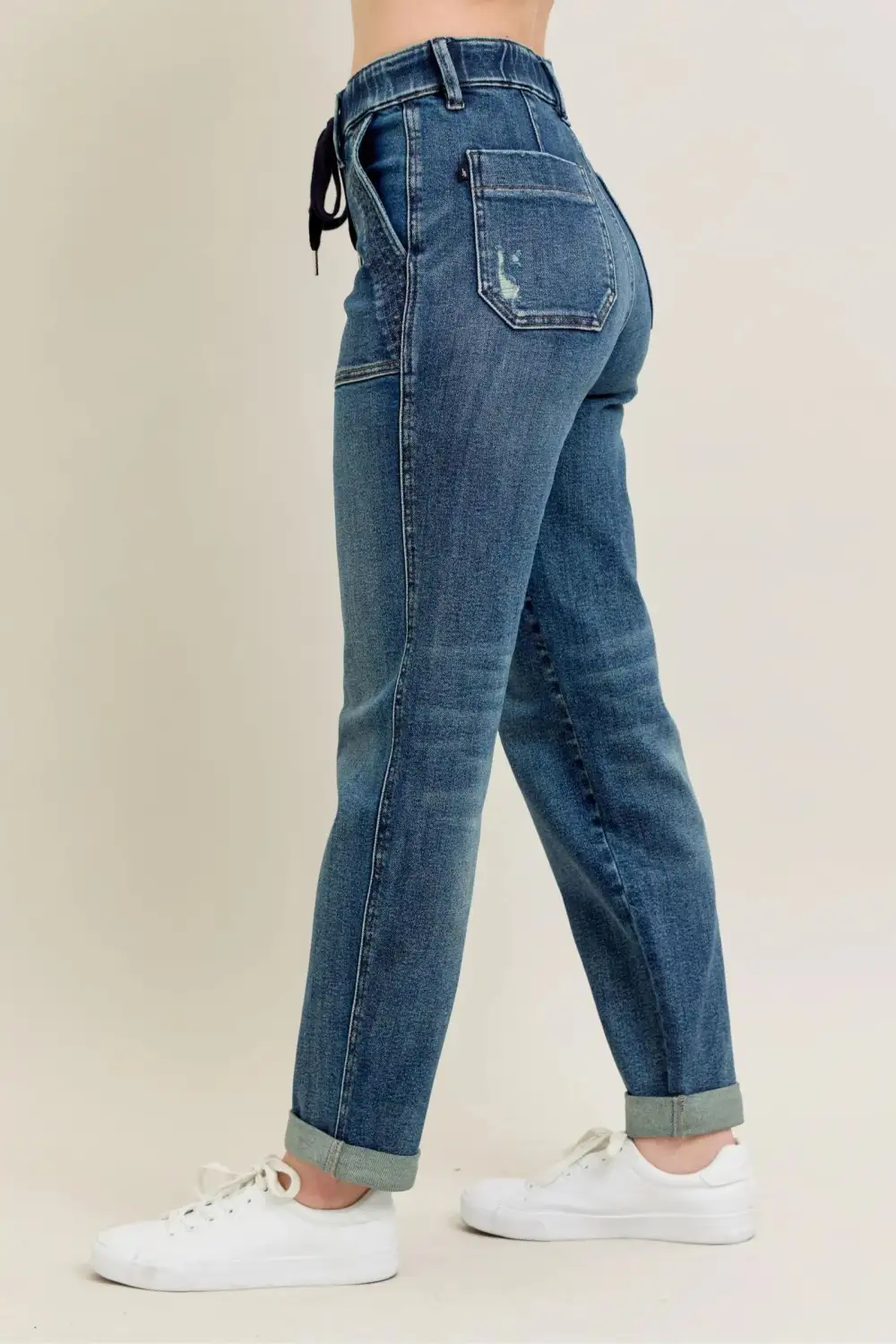 Classic Drawstring Denim Jeans