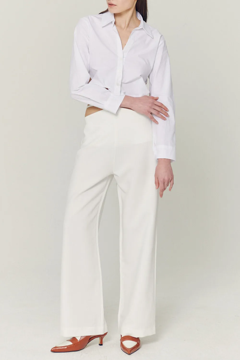 Back String Crop Shirt