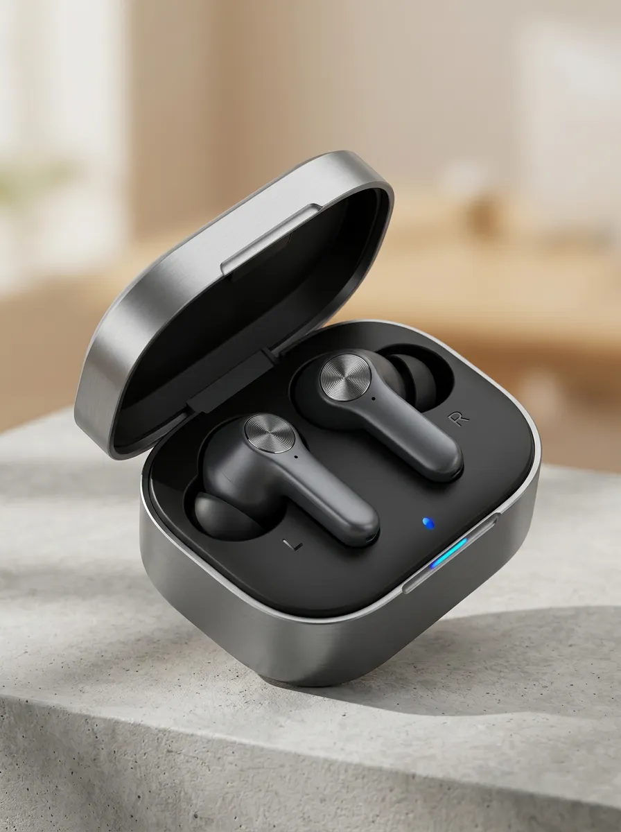 Brushed Metal Wireless Earphones