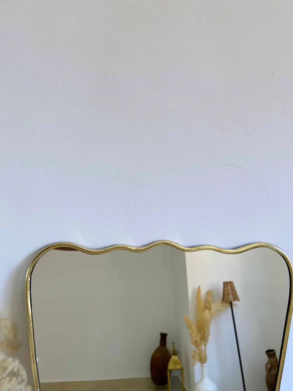 Flowing Wavy Brass Wall Mirror