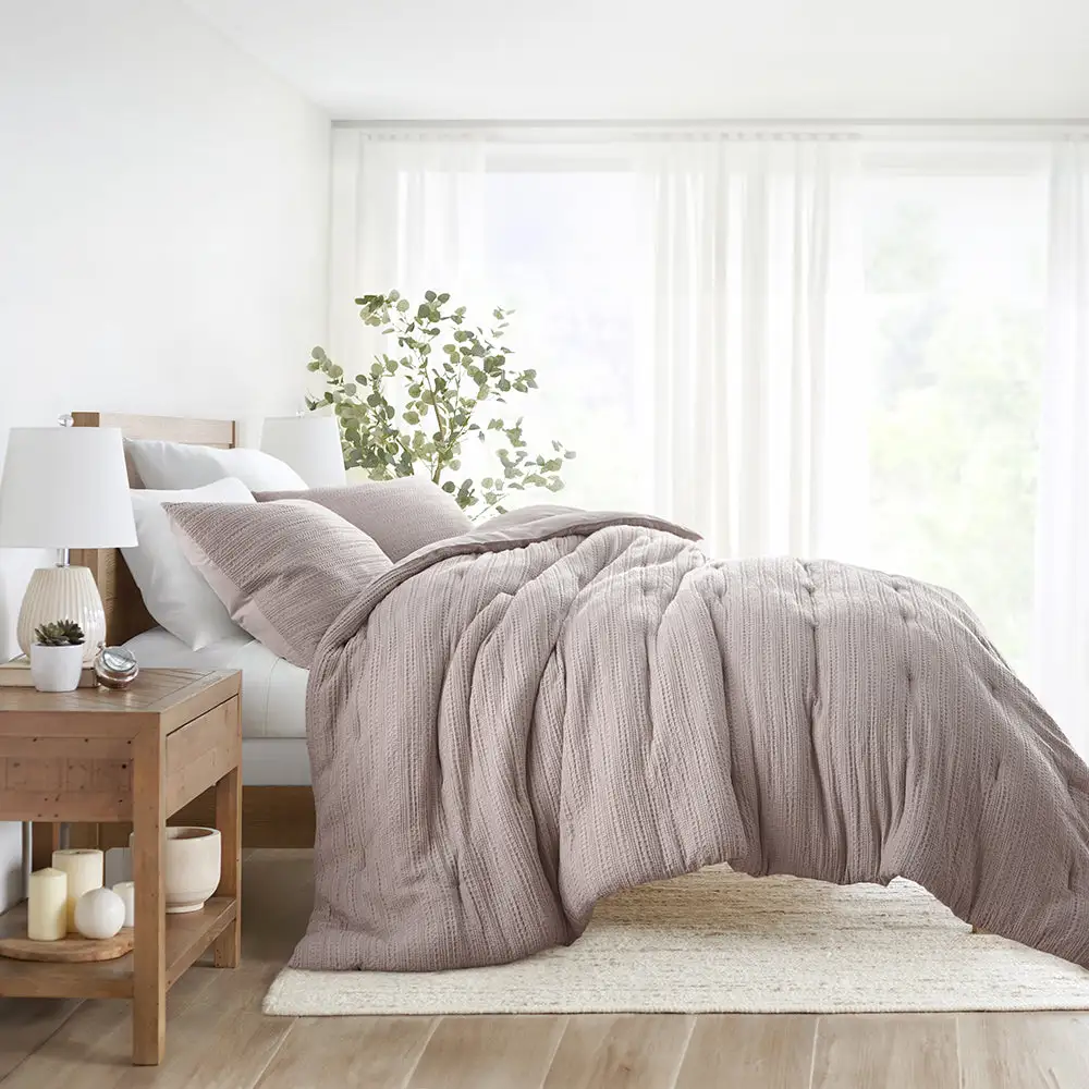 Waffle Textured Down Alternative Comforter Set