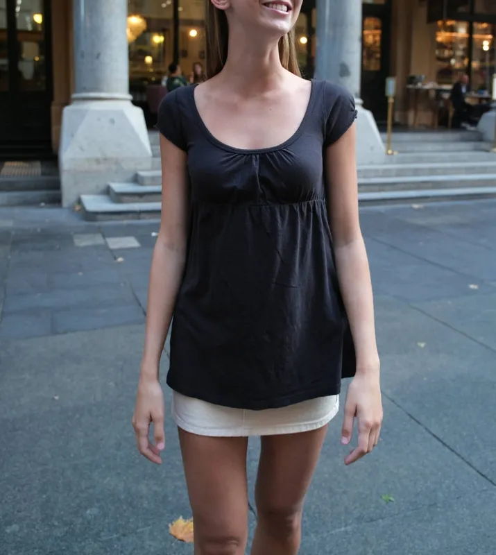 Black Round Neck Top