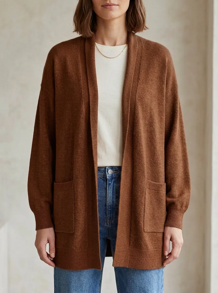 Structured Textured Knit Cardigan