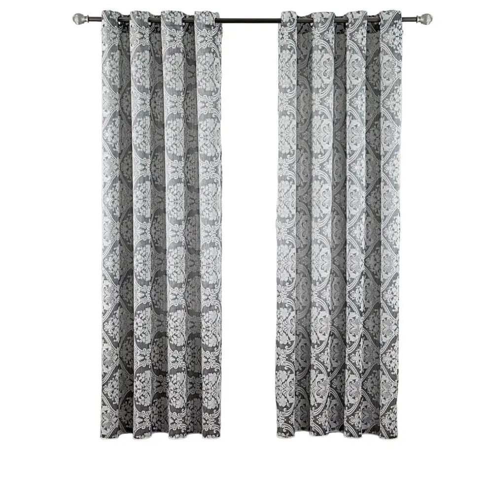 Semi-Blackout Linen Floral Curtain Panel