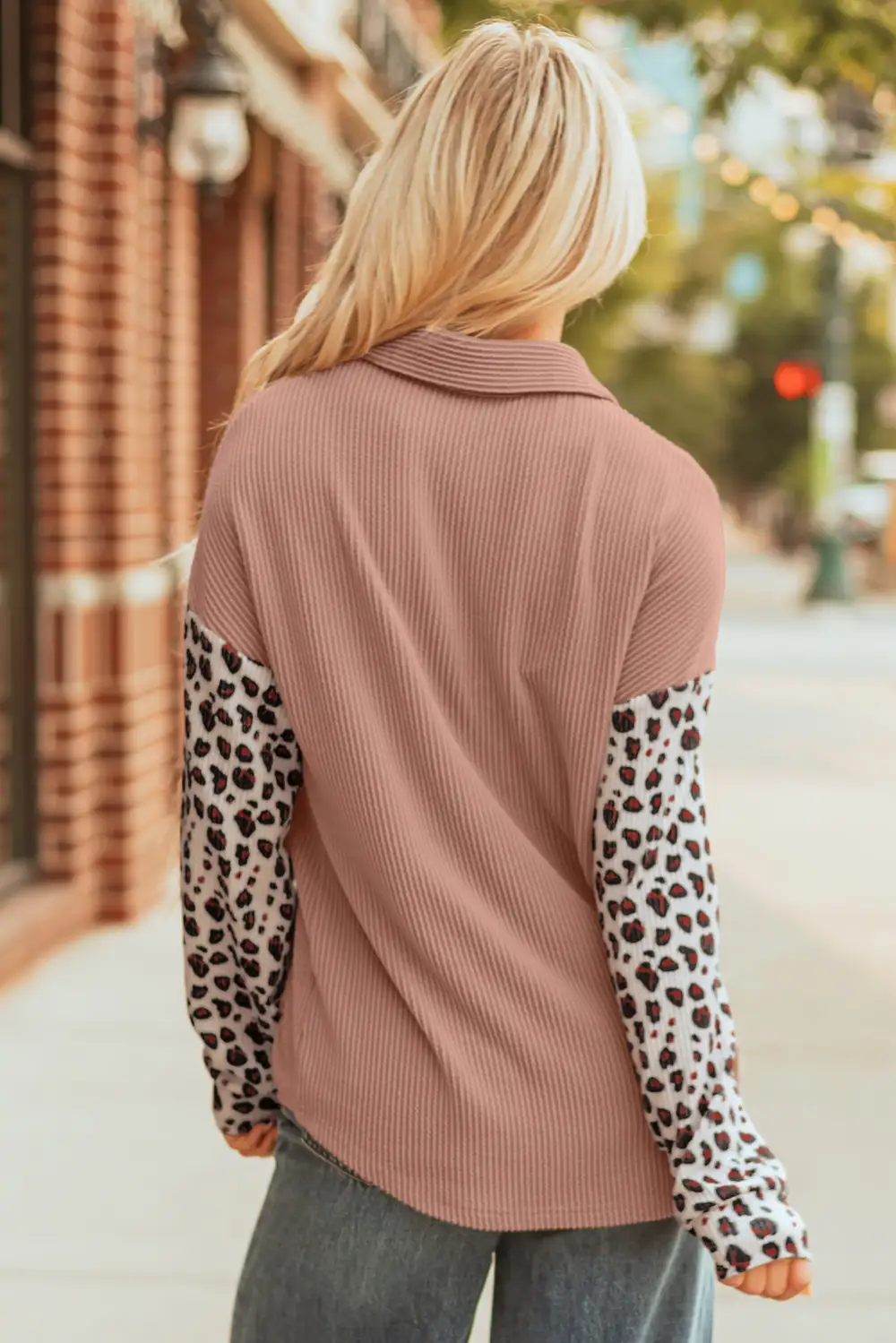 Leopard-Print Patchwork Cardigan