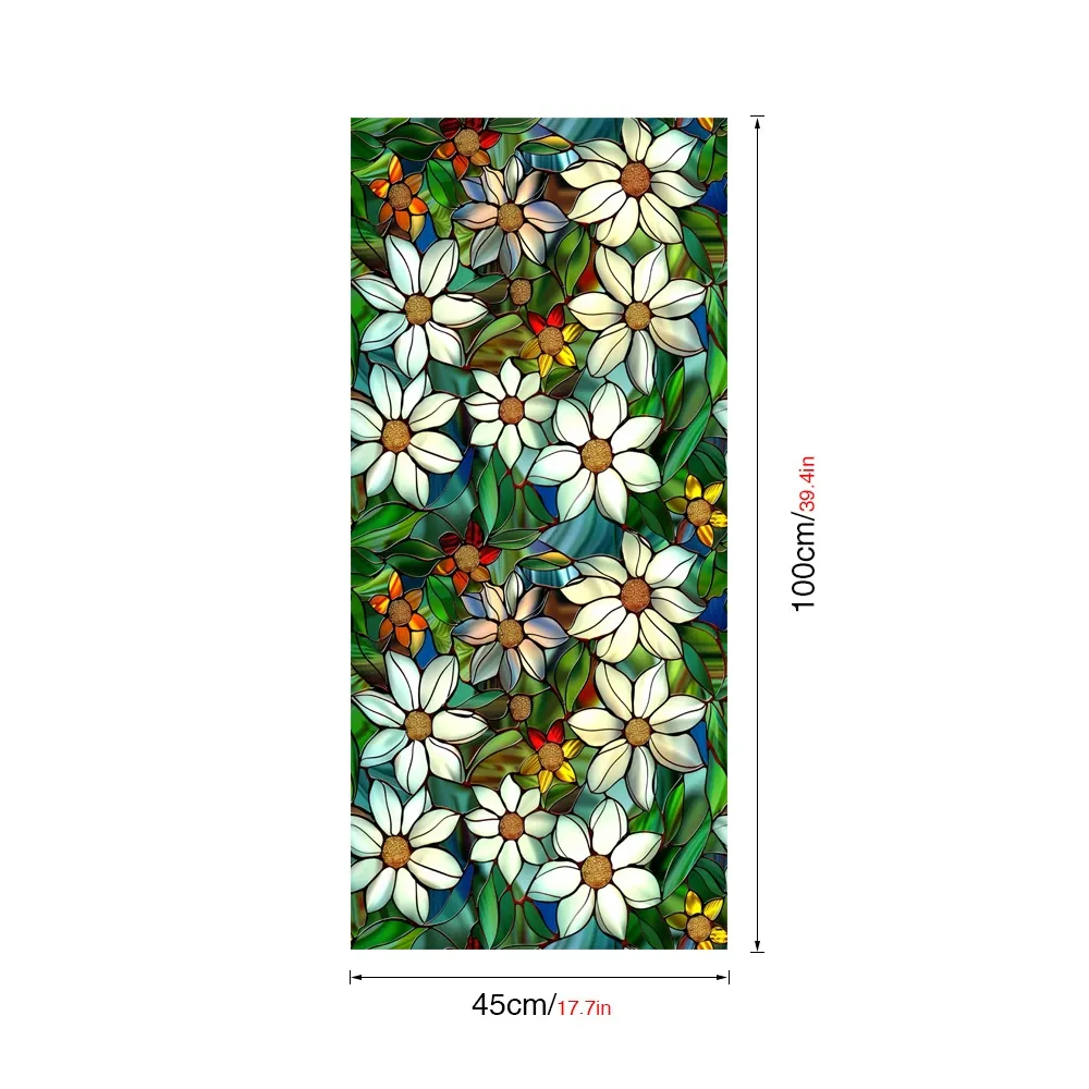 Stained Glass Floral Window Sticker