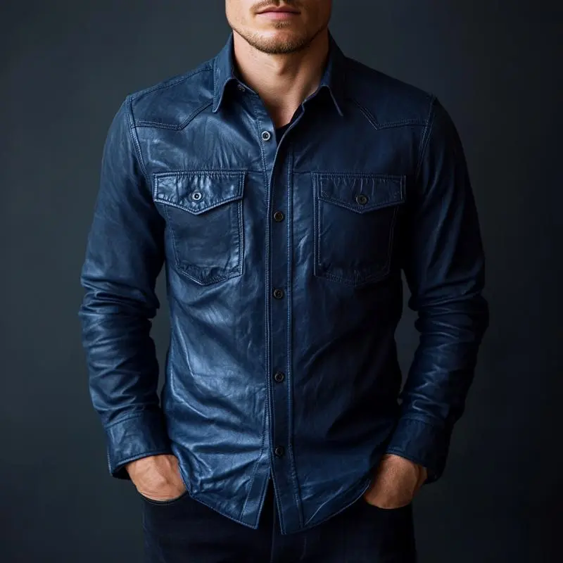 Field Pocket Leather Shirt
