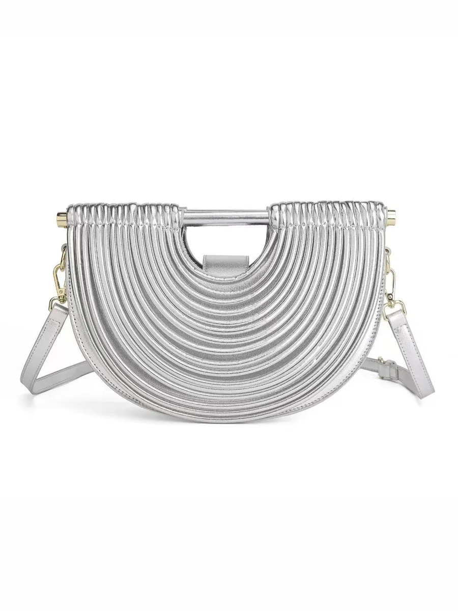 Raquel Semicircular Woven Bamboo Bag