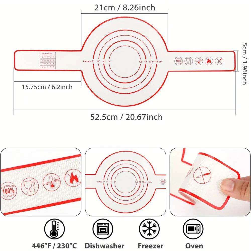 Baking Mat with Measurement Guide