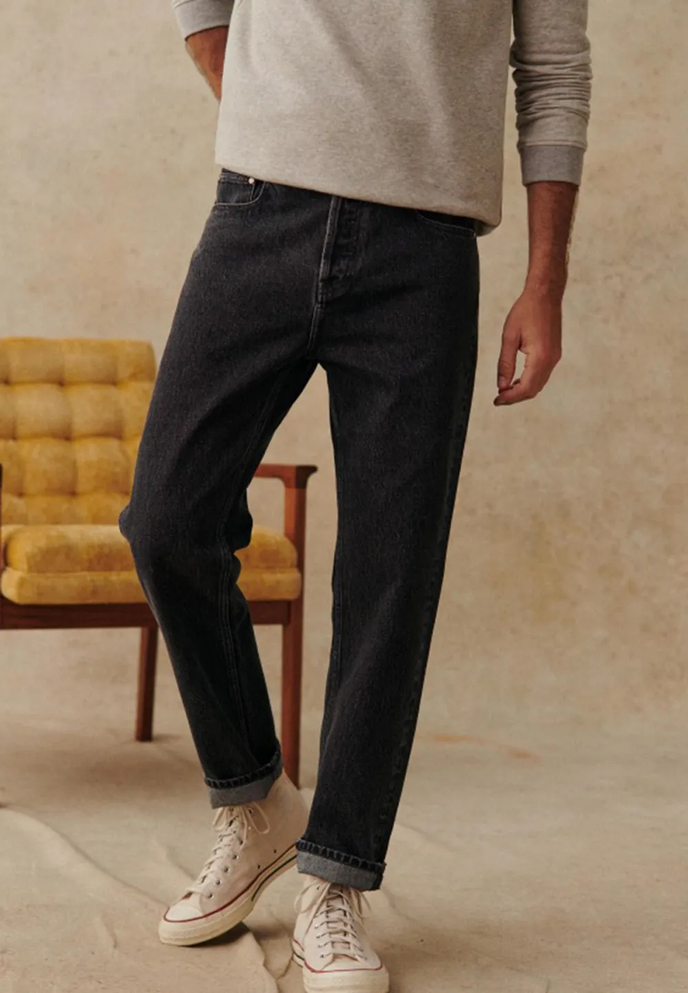 Dark Blue Straight Leg Casual Denim Jeans