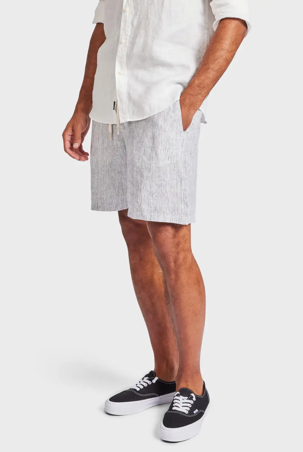 Relaxed Tapered Linen Blend Casual Lounge Shorts