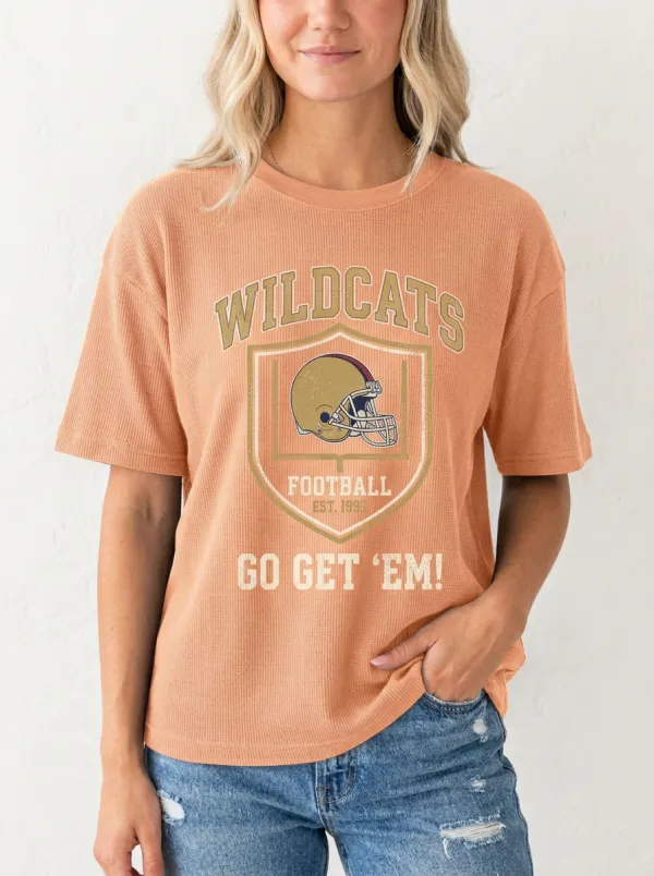 Women's Helmet Football Shield Crew Neck Graphic T-Shirt