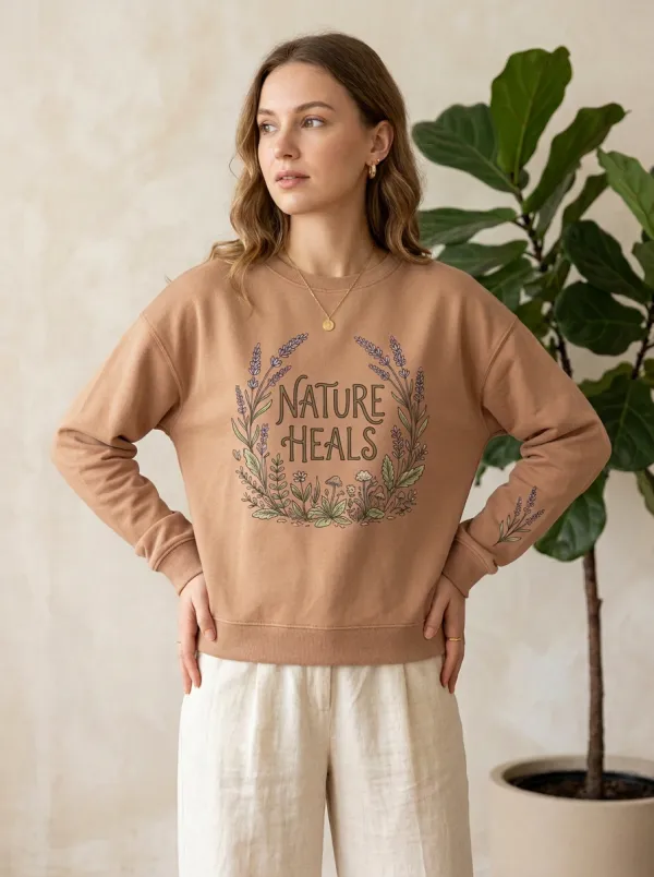 Nature Lover Floral Nature Heals Sweatshirt