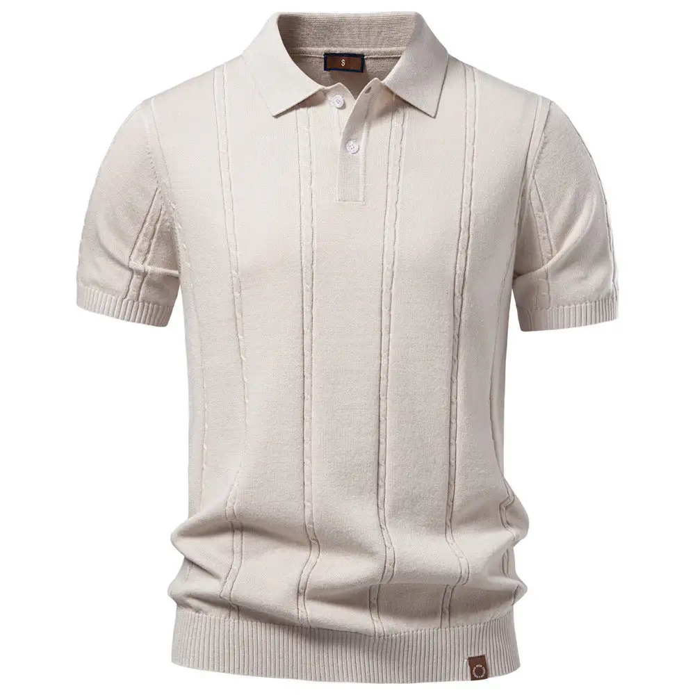 Timeless Ribbed Short Sleeve Fine Knit Polo Shirt