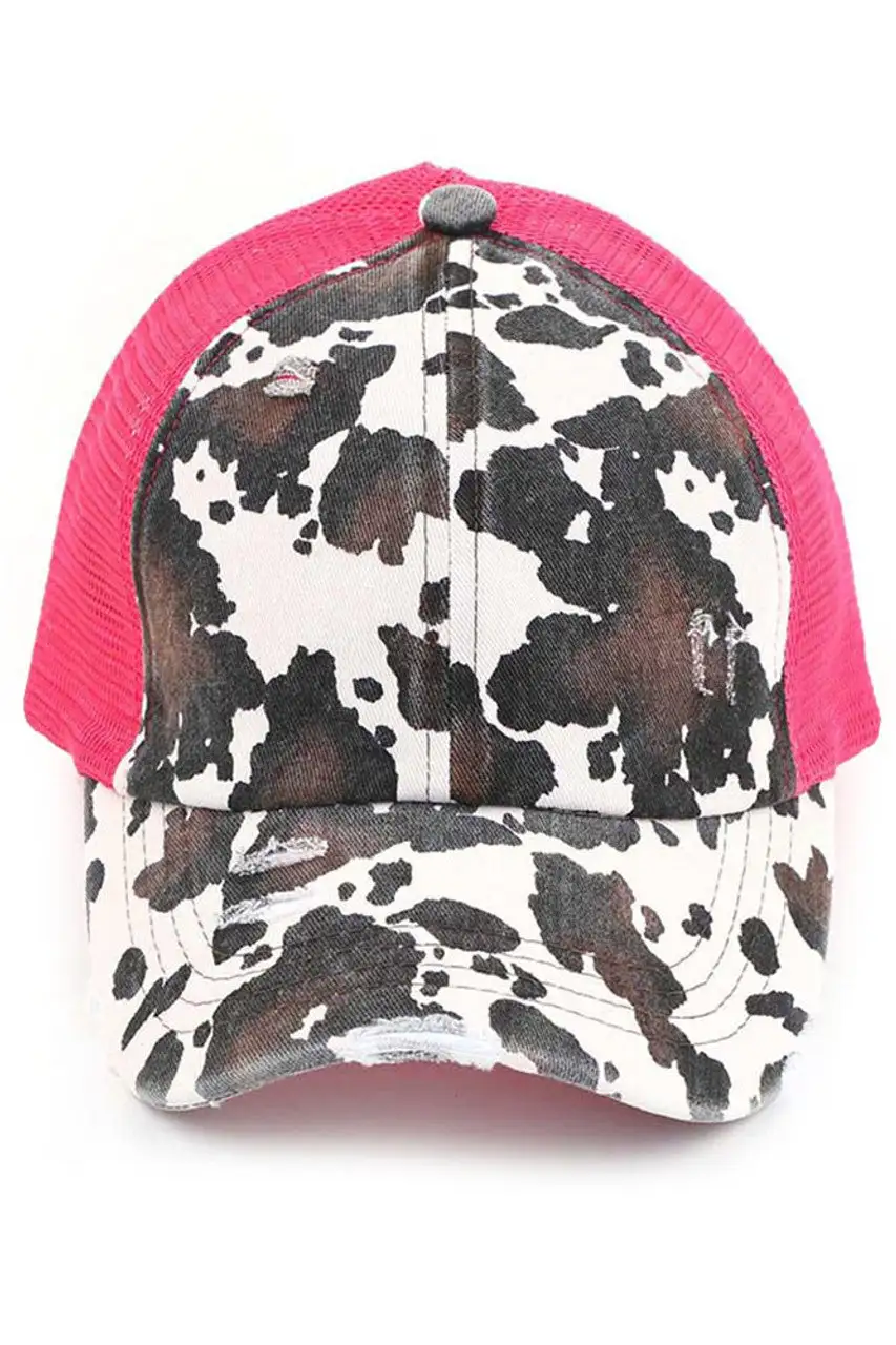 Cow Print Criss Cross Ponycap