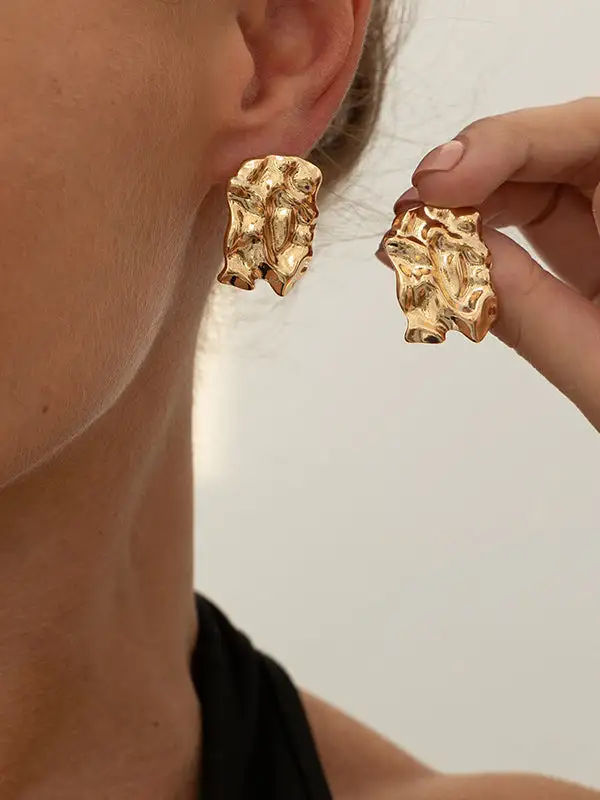 Polished Geometric Drop Earrings