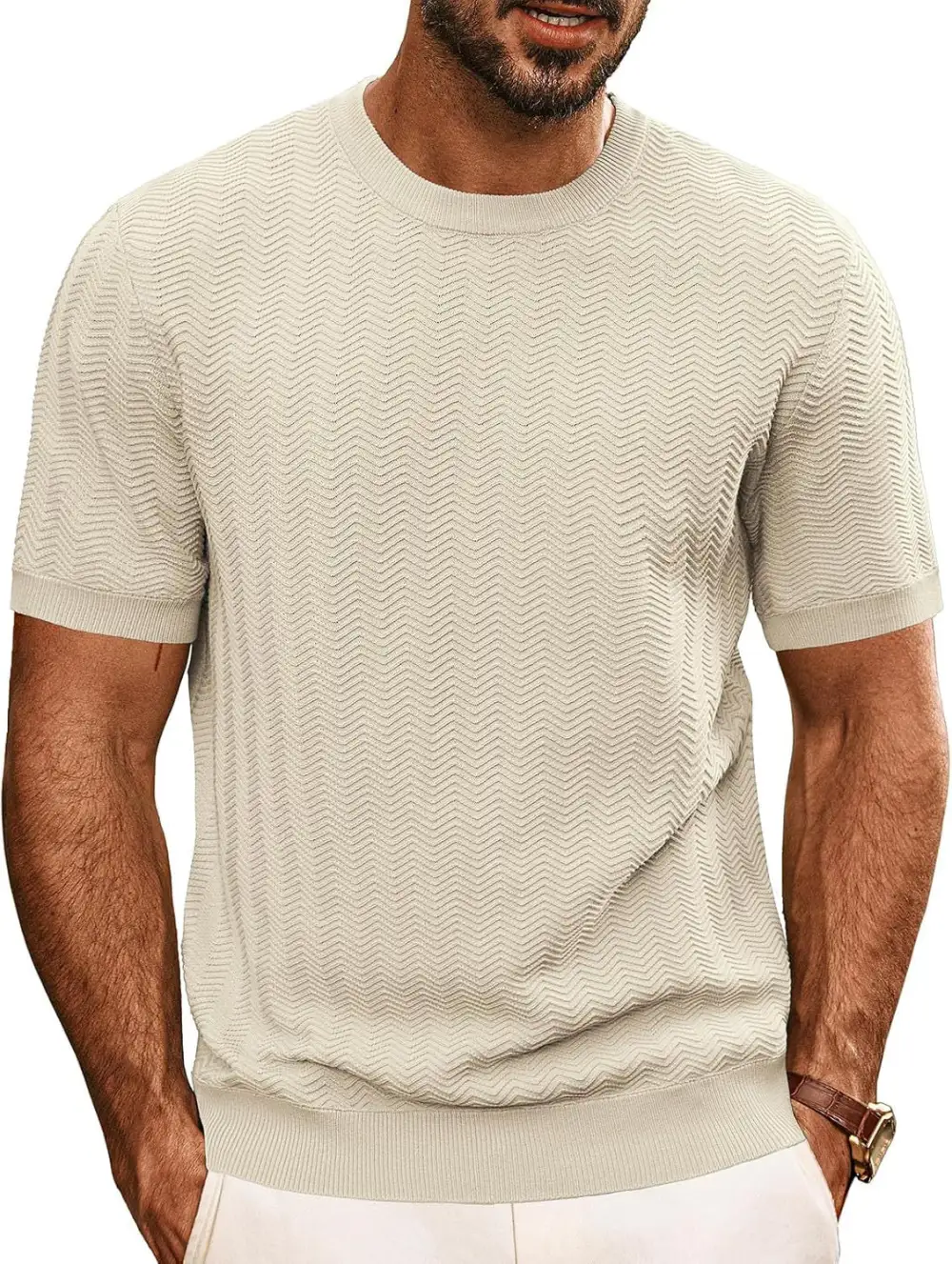 Men's Structured Round Neck T-Shirt