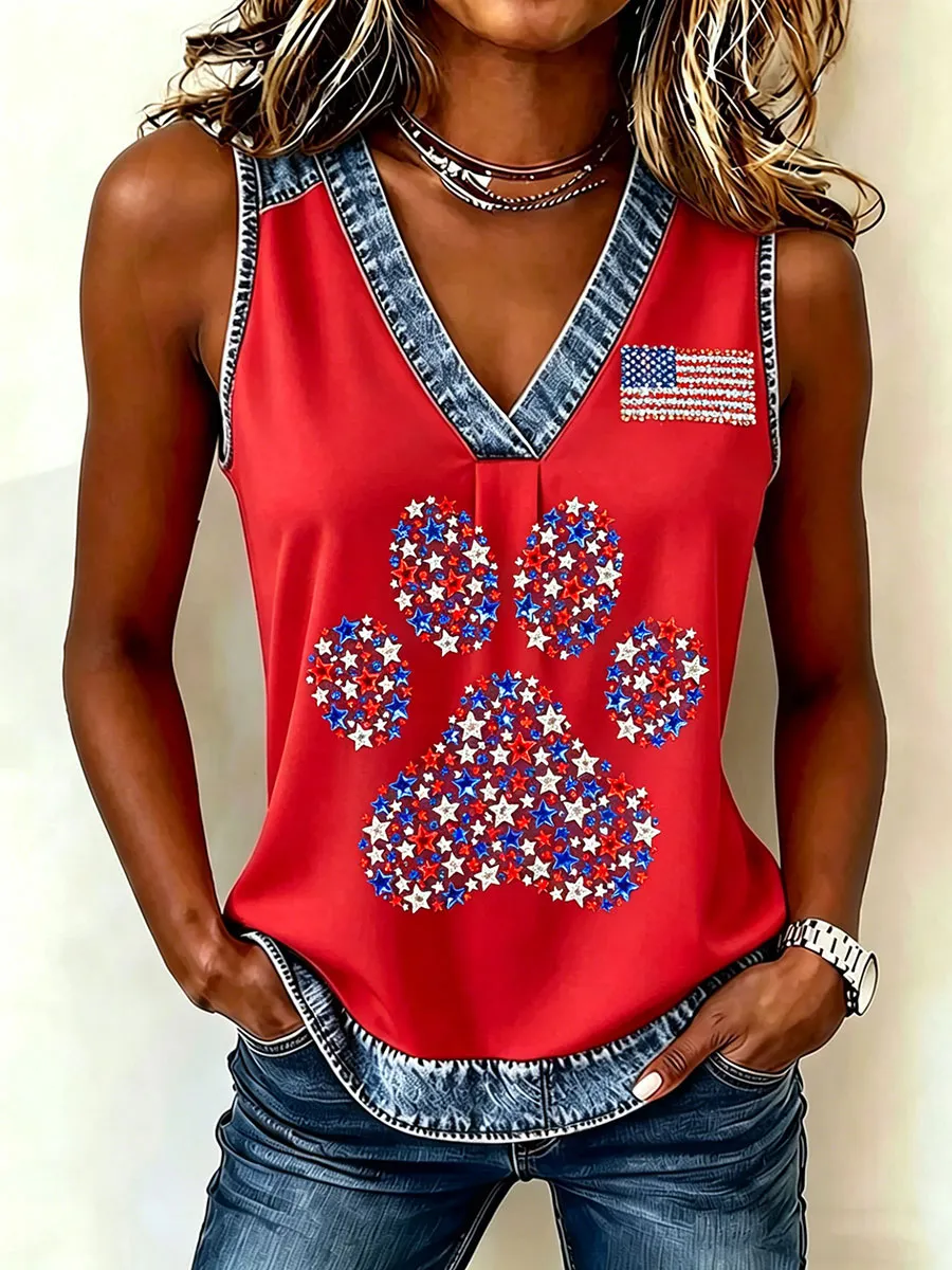 Women's Dog Paw Flag Vest