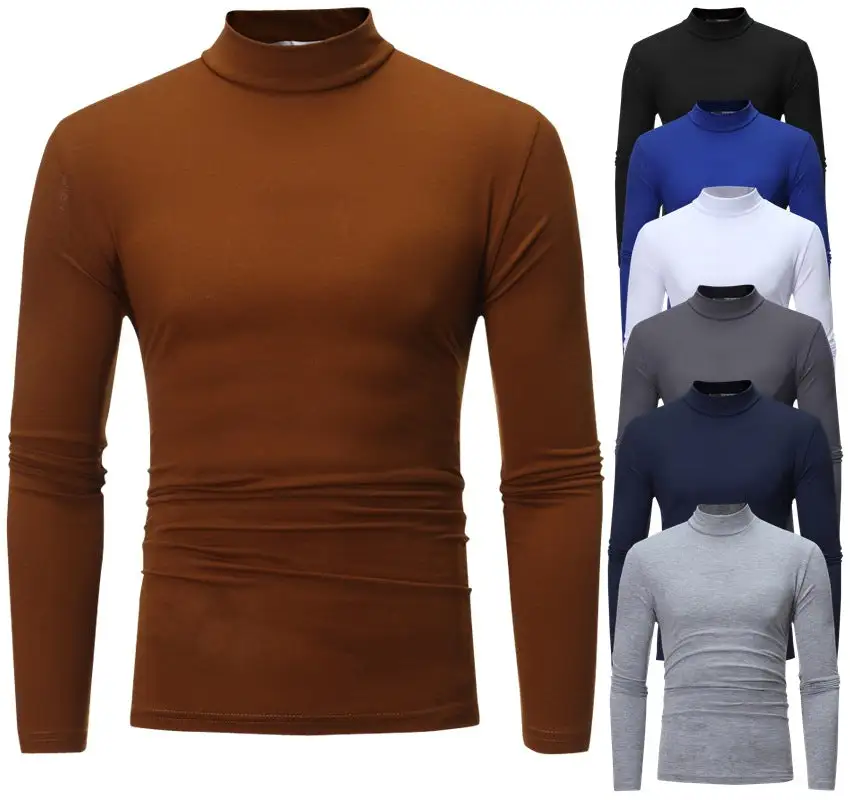 Men's Tailored Long-Sleeve Stand Collar Shirt Stretch Jersey