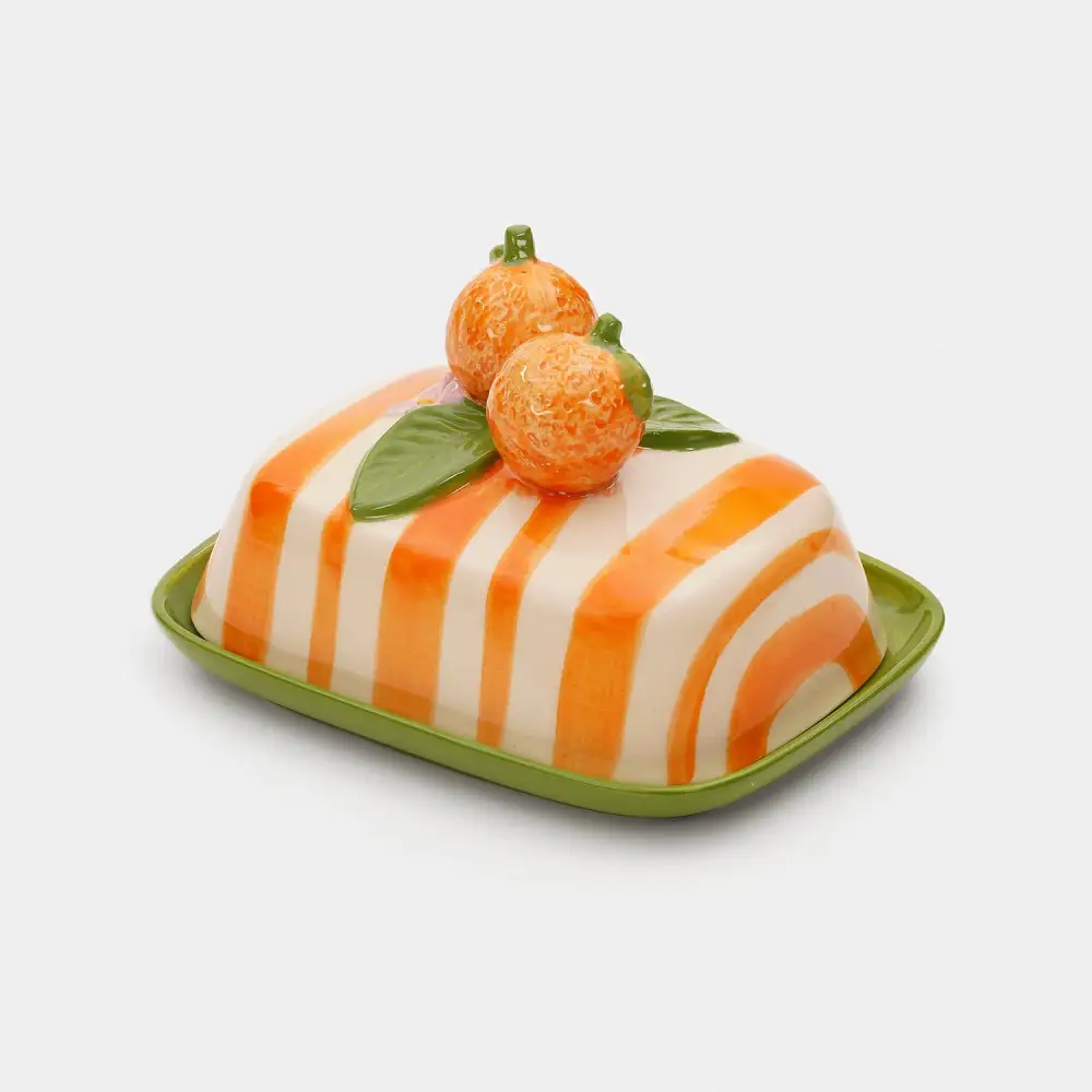 Striped Ceramic Butter Keeper
