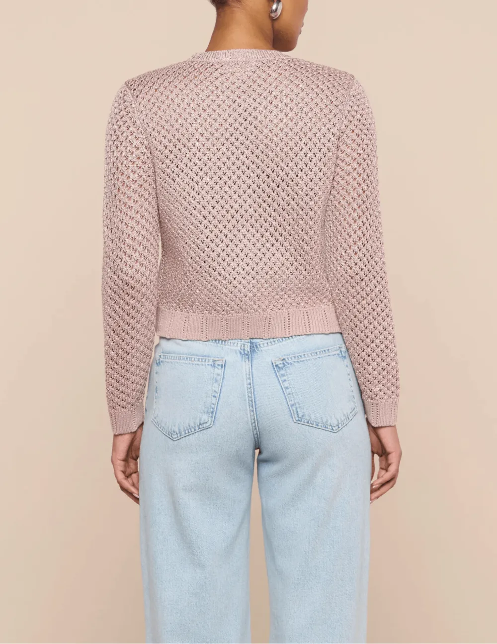 Cotton Polyester-Blend Button-Front Cropped Cardigan