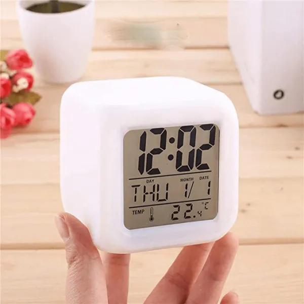 Digital Mini 7 Colours Change Digital Alarm Clock