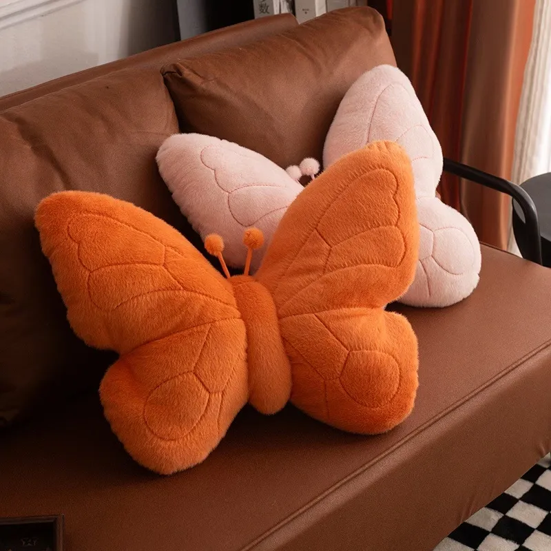 Plush Butterfly Throw Pillow