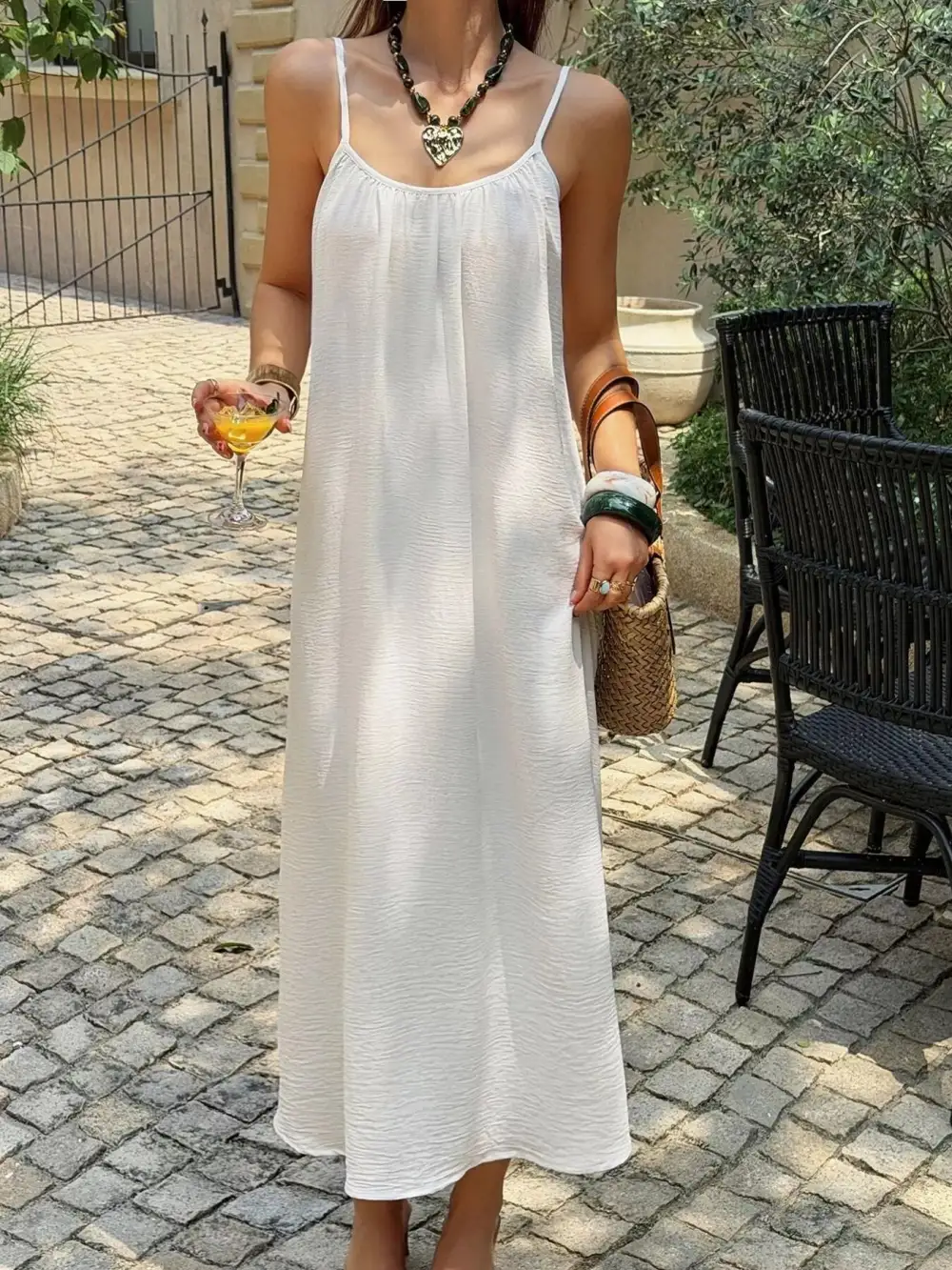 Flowy Spaghetti Strap Midi Dress