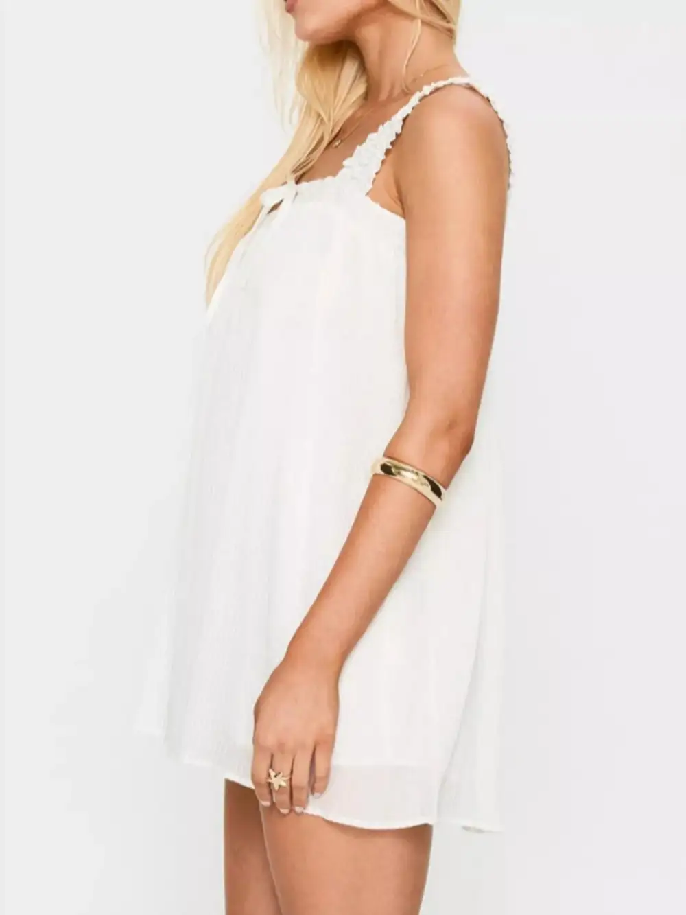Square Neck Ruffle Mini Dress