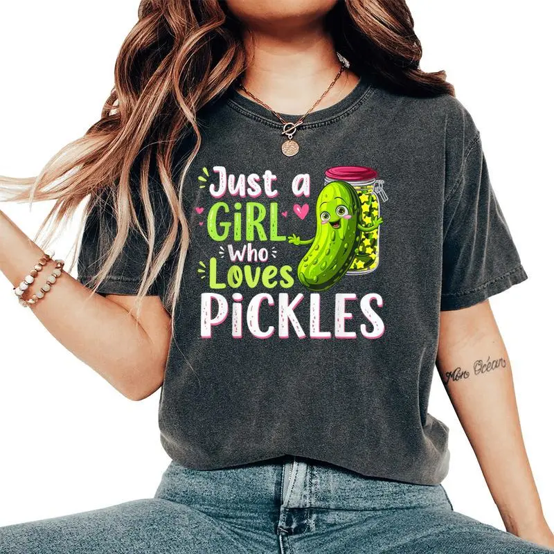 Just A Girl Who Loves Pickles Toddler Pickle Costume Women's Oversized Comfort T-Shirt
