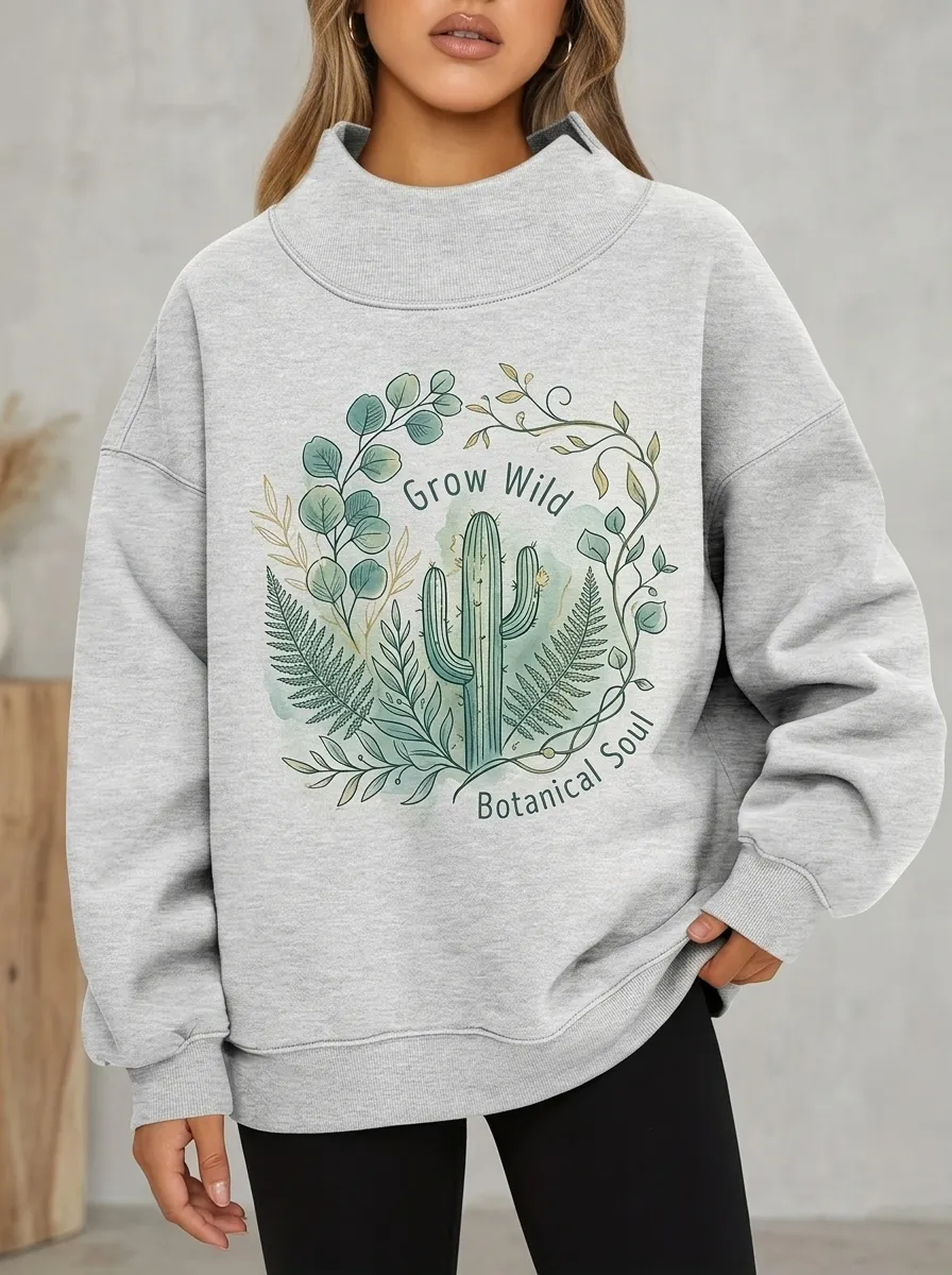 Botanical Cactus Grow Sweatshirt