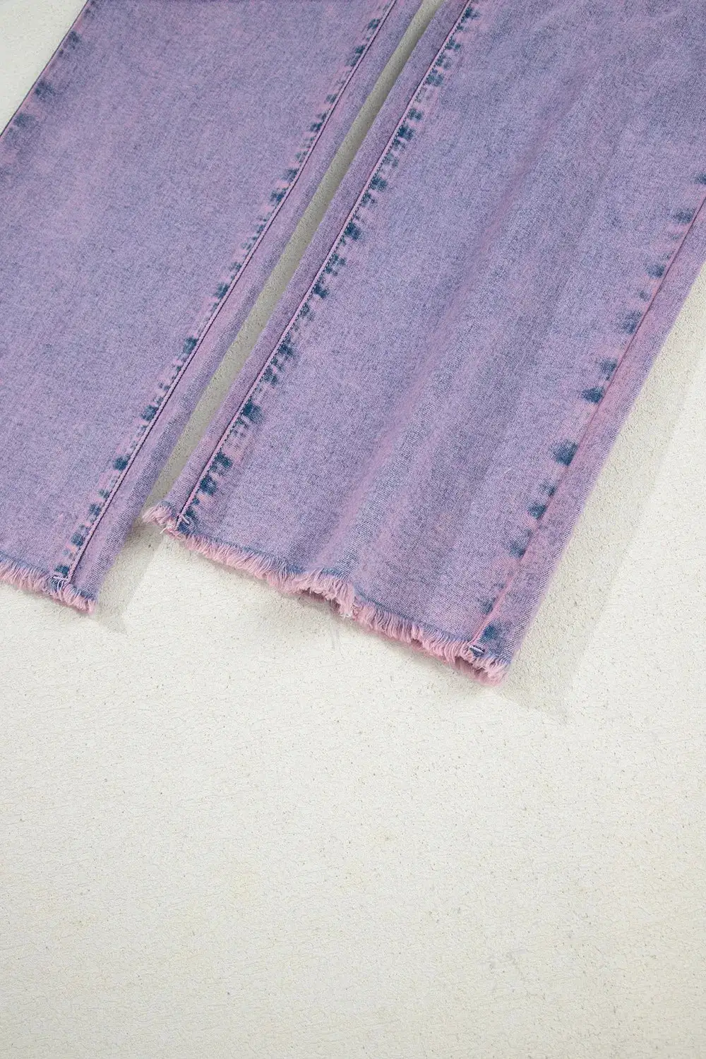 Raw Hem Washed Denim Jeans