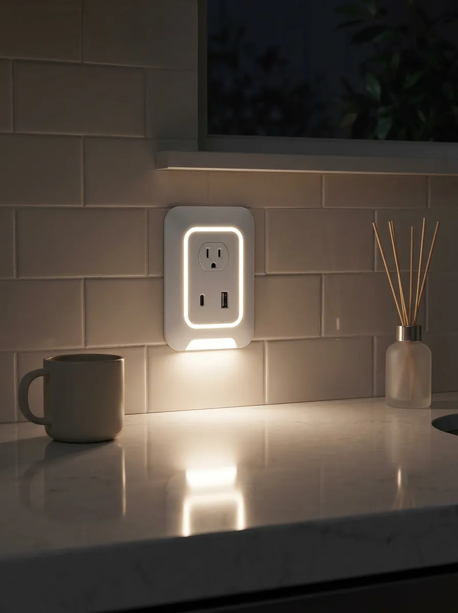 Modern Minimalist Warm Glow LED Outlet Cover