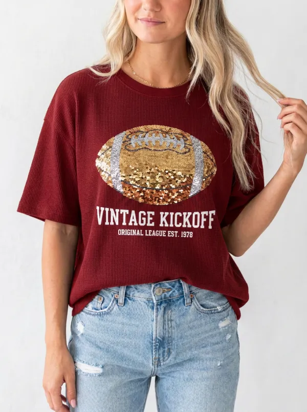 Women's Gridiron Ball Vintage Love Crewneck T-Shirt