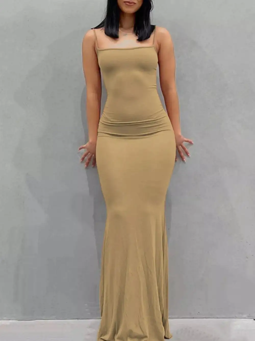 Spaghetti Strap Bodycon Maxi Dress