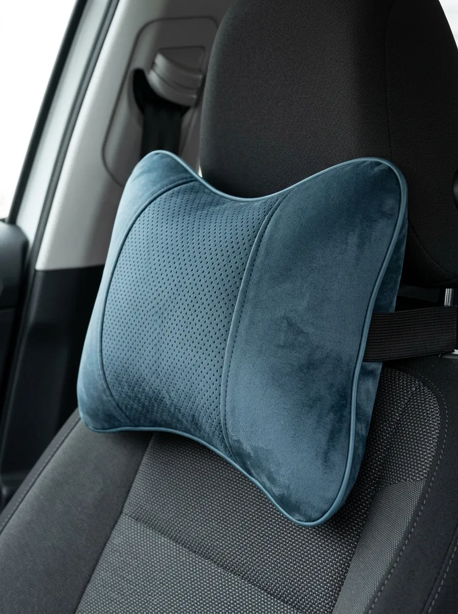 Perforated Velvet-Texture Car Neck Support Pillow